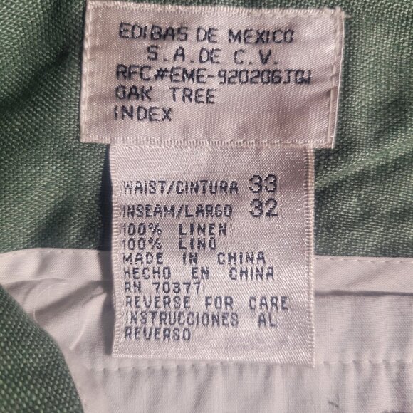 INDEX Linen Women's Wide Leg High-Waisted Pleated Sage Ankle Pant - Size 33/27 - Picture 11 of 15